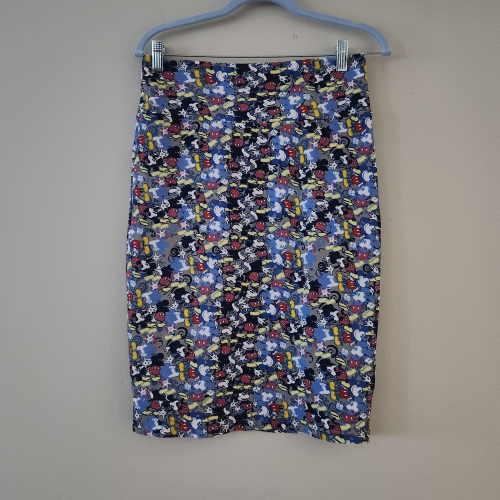 Lularoe disney Mickey Mouse print bodycon pencil skirt knee length Medium